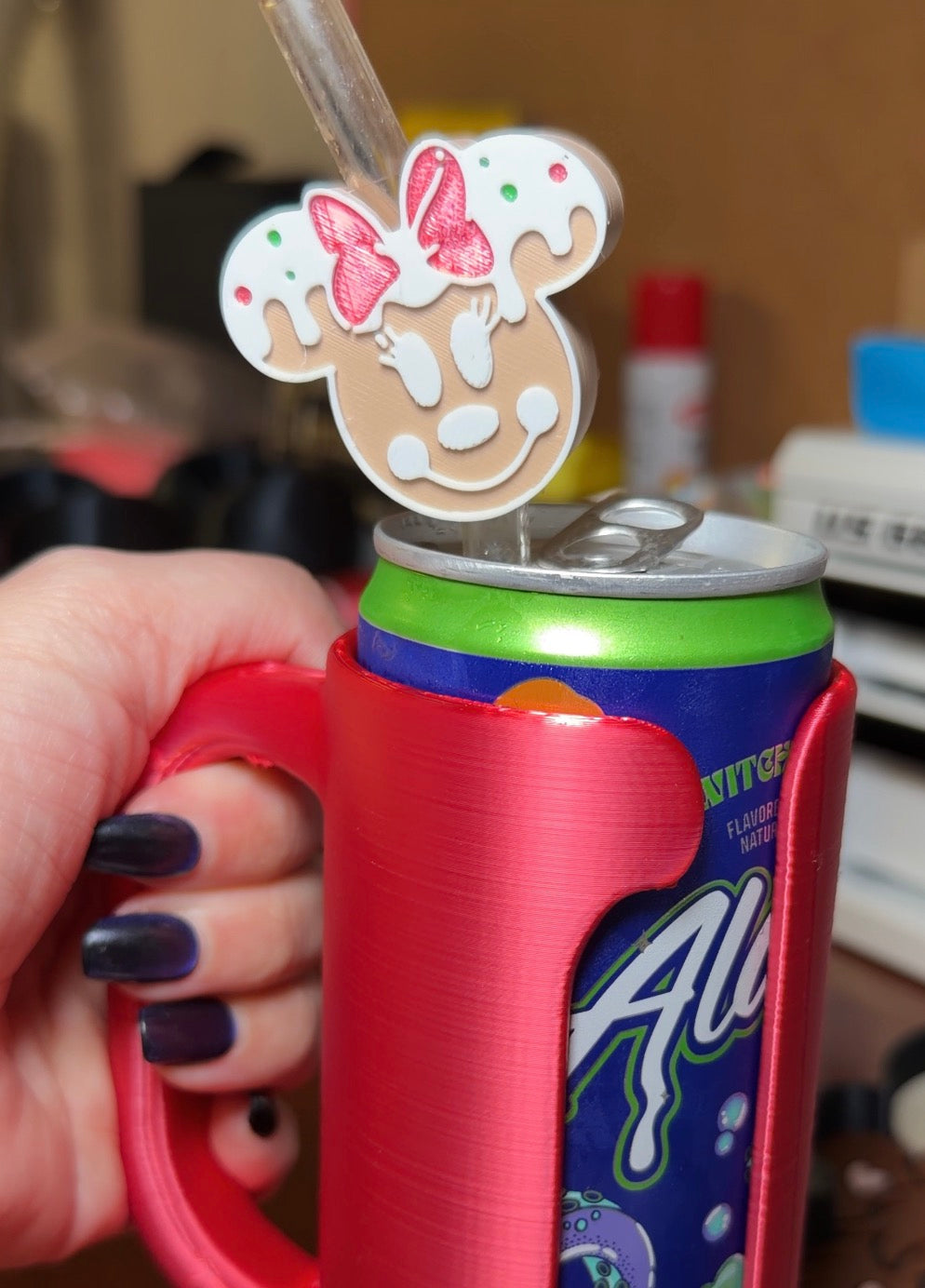 3D Printed Minnie Christmas Straw Topper