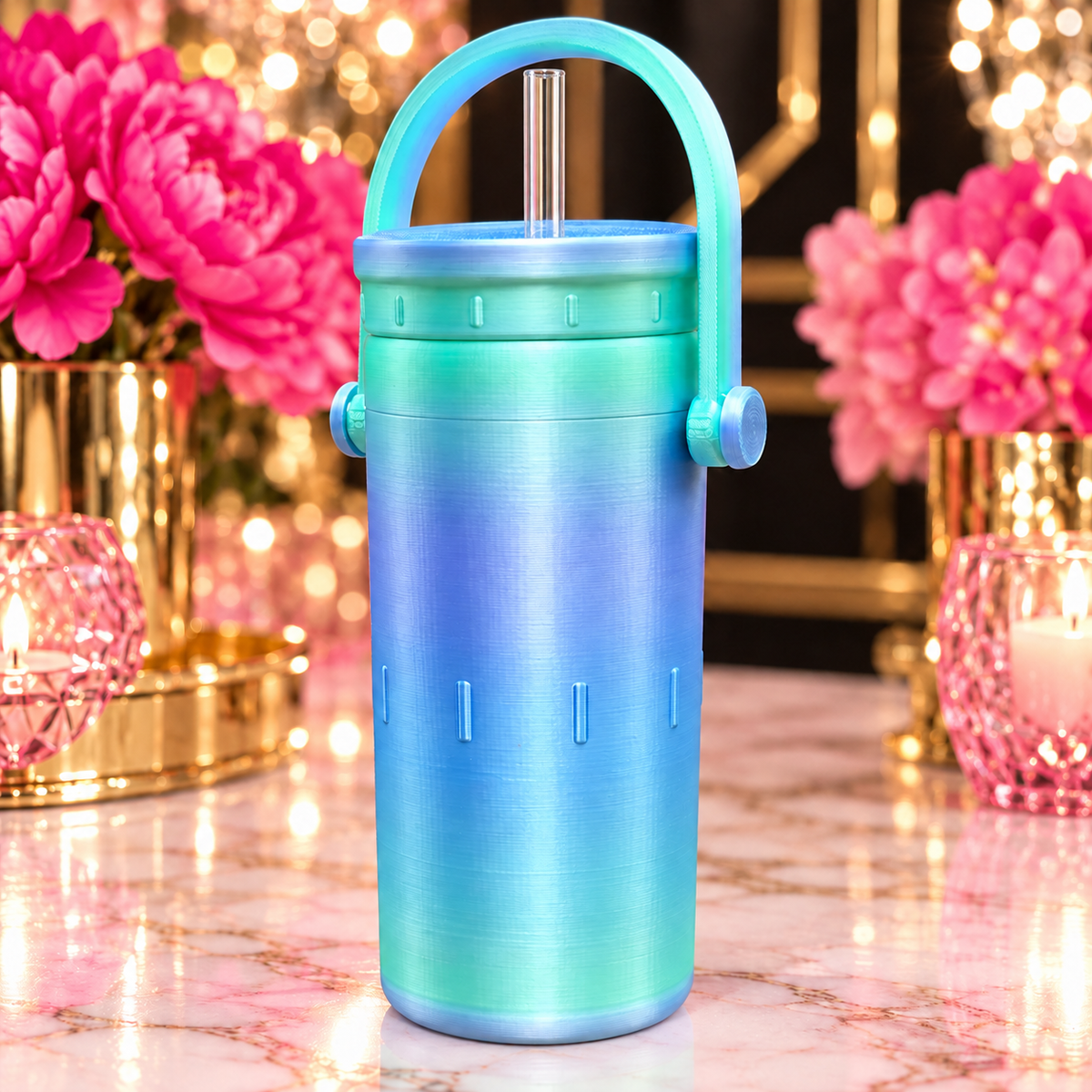 12 oz Slim Can Holder with Handle | 3D Printed Can Cooler