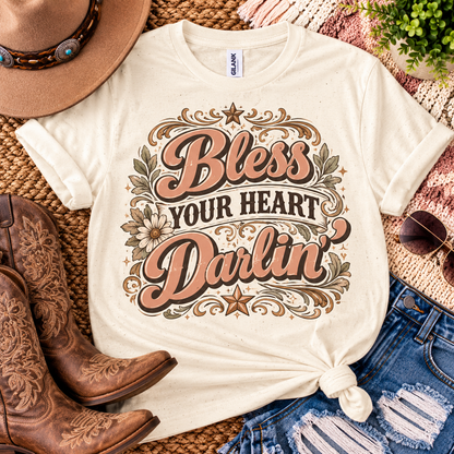 Bless Your Heart Darlin’ Vintage Floral T-Shirt