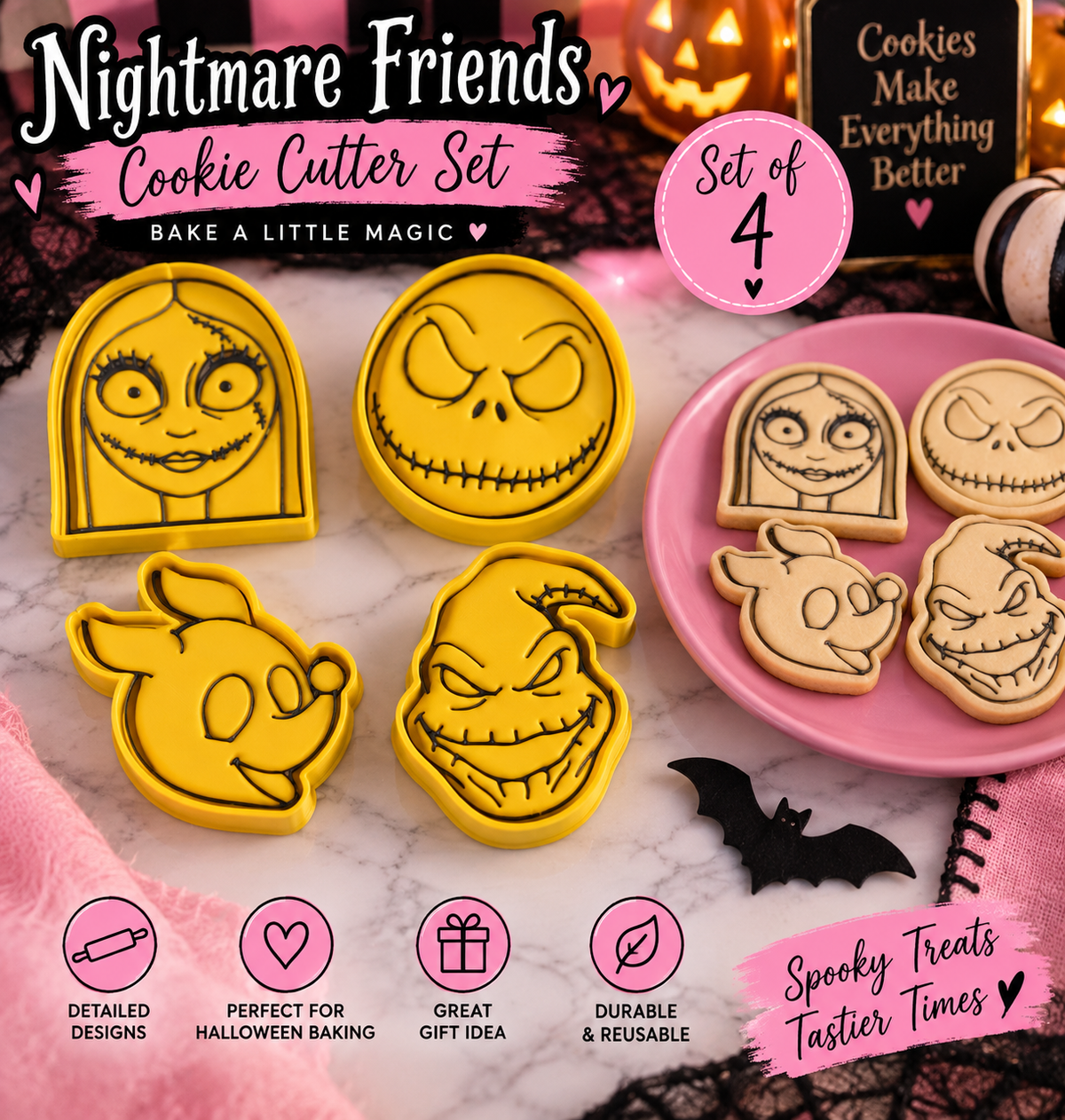 3D Printed Nightmare Before Christmas Cookie Cutter Set