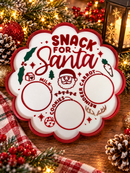 3D Printed Snacks for Santa Tray Red/Green